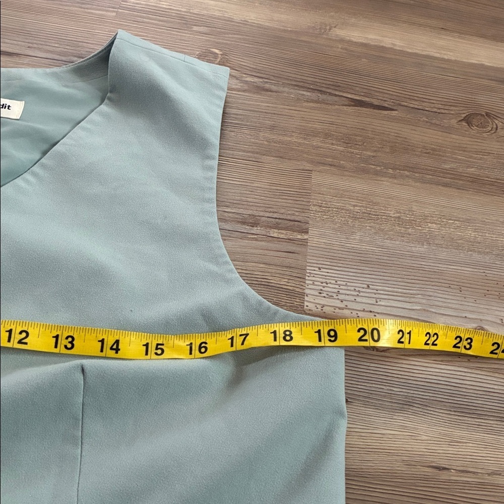 Open Edit Structured Vest Seafoam green 5 Button Women L Office Career Workwear - Picture 6 of 11